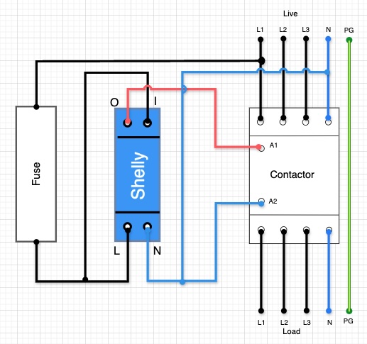 Shelly connection to contactor